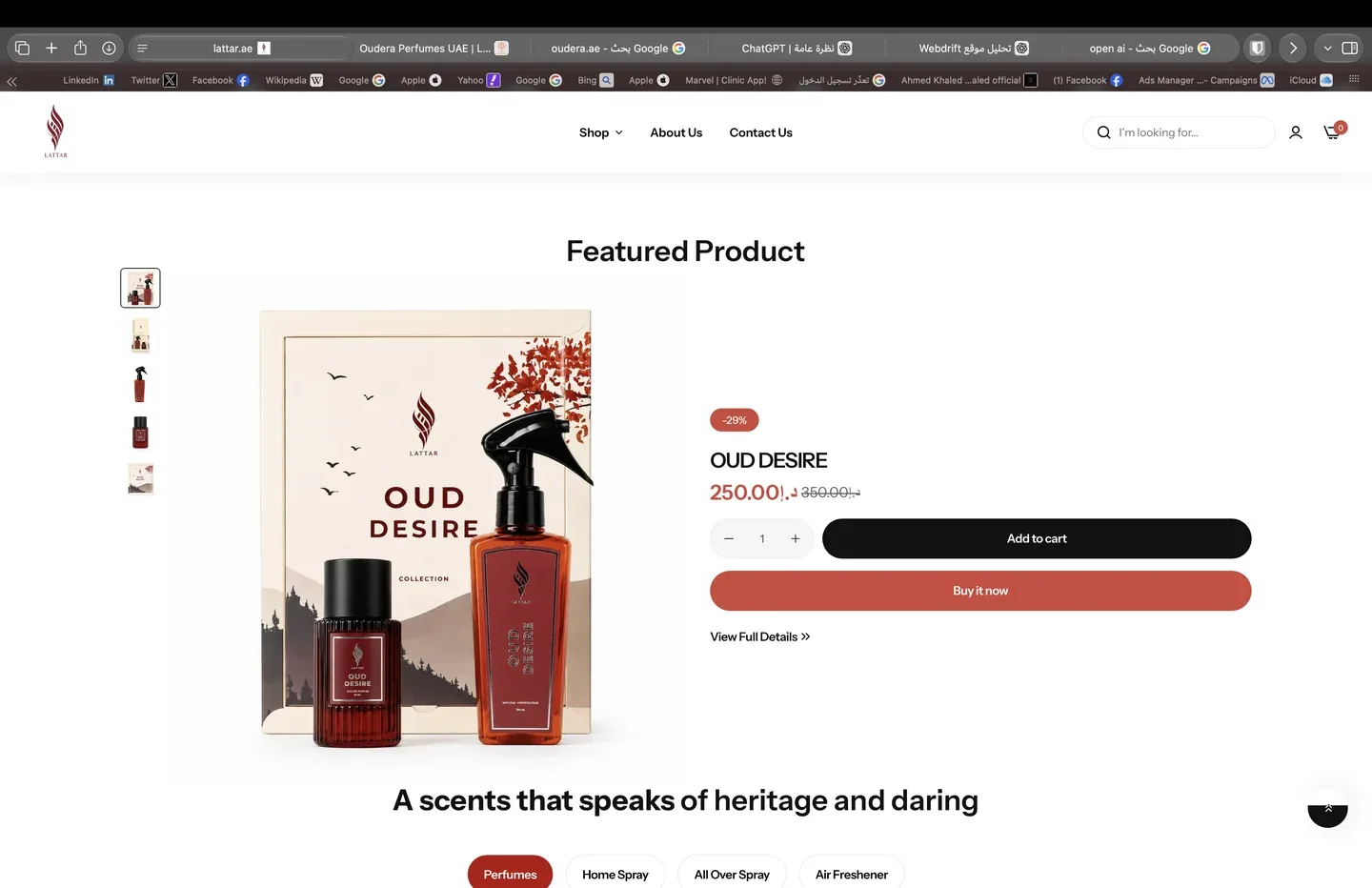 LATTAR PERFUMES website interface 3